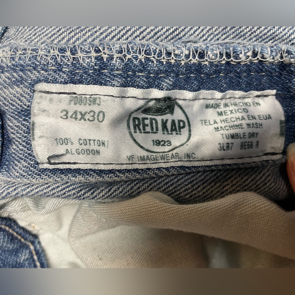 Red Kap Men’s Straight Leg Blue Jeans, Size 34x30 - Picture 5 of 5